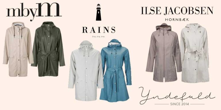 Feminine regnjakker til damer → Rains, Ilse Jacobsen og mbyM