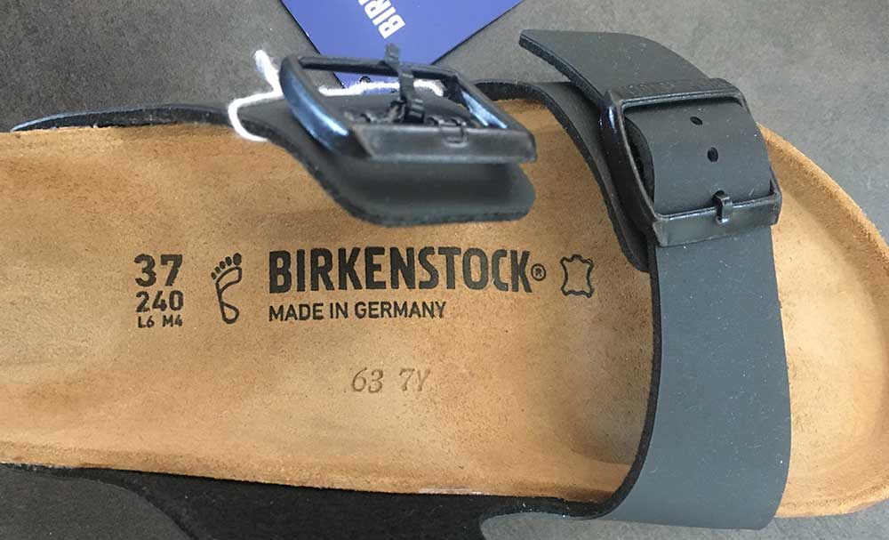 Birkenstock sål med sort / mørkebrun skrift